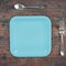 24 Count Light Blue Square Paper Dessert Plates for Baby Shower Birthday Wedding Events 7"